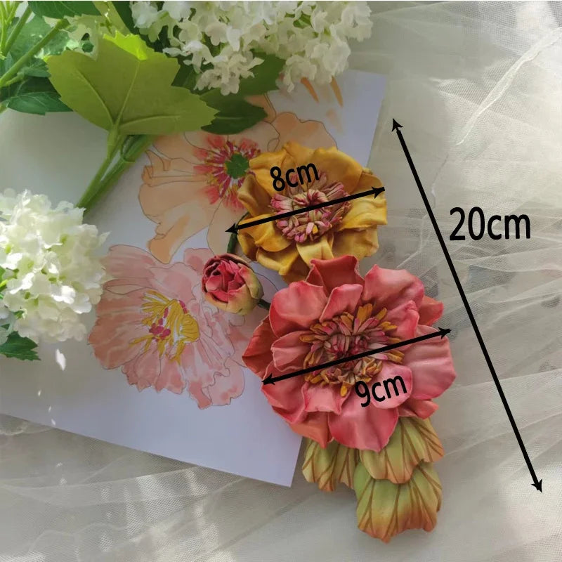 Personalized Genuine Leather Handmade Flower Bag Charm Custom Gifts for Mother Valentines Gifts