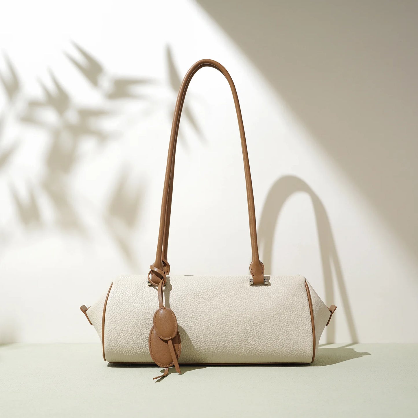 Juno Bloom Genuine Leather Minimalist Baguette Commuting Shoulder Bag