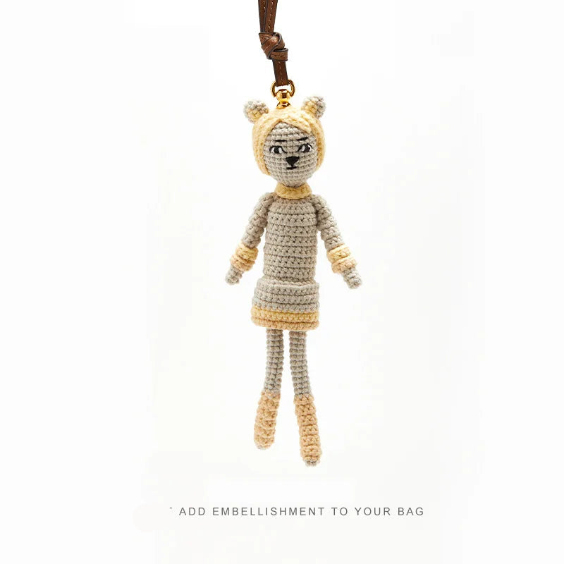Knitted Doll Pendant Bag Charm