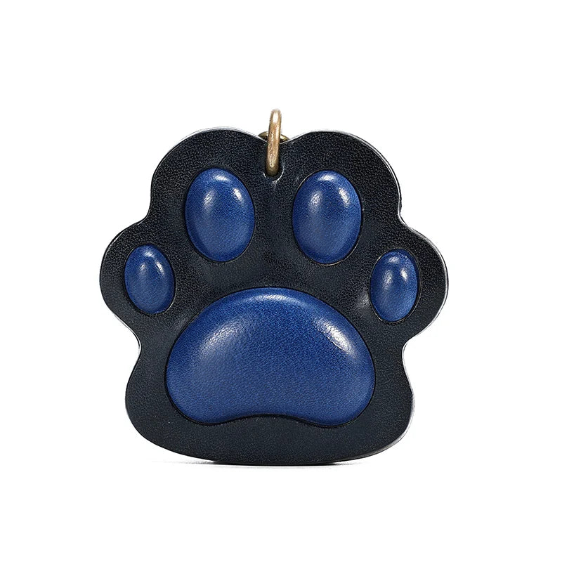 Handmade Genuine Leather Vintage Cat Paw Bag Charm