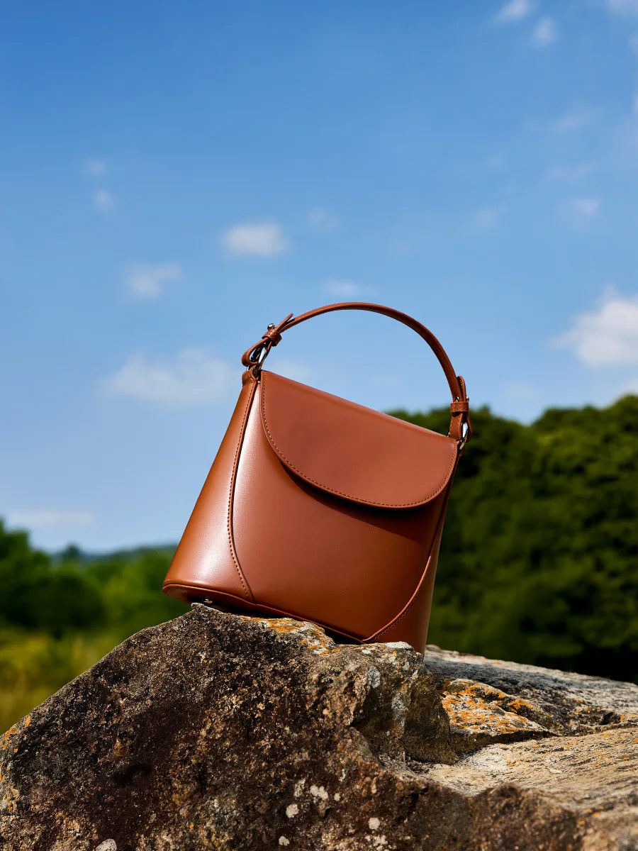 The Cordelia Genuine Leather Crossbody Baguette Bag