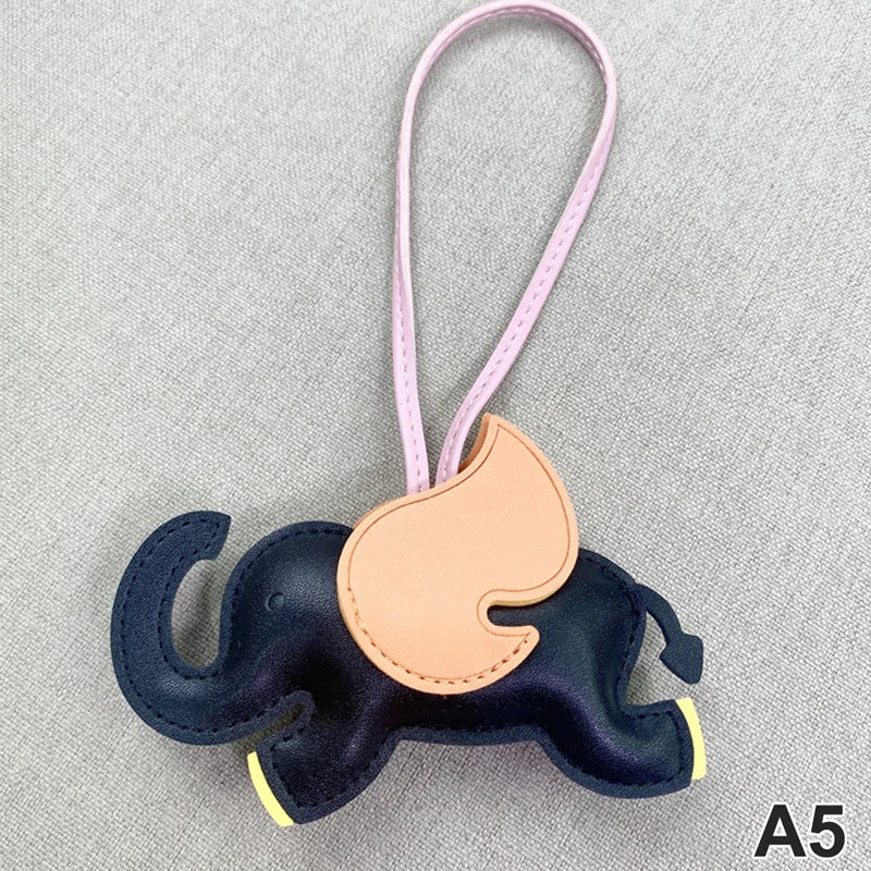 Trendy Designer PU Leather Wing Flying Elephant Hanger Keychain Pendant Decoration For Ladies Bag Charm Accessorie Ornament Gift