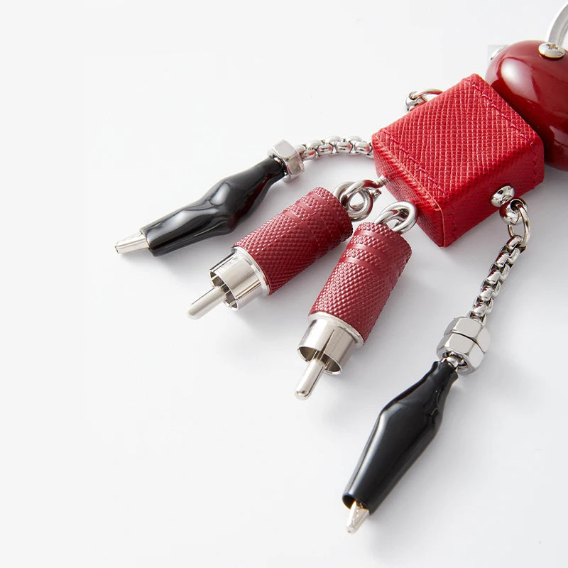 Sheepskin Robot Pendant Leather Bag Charm