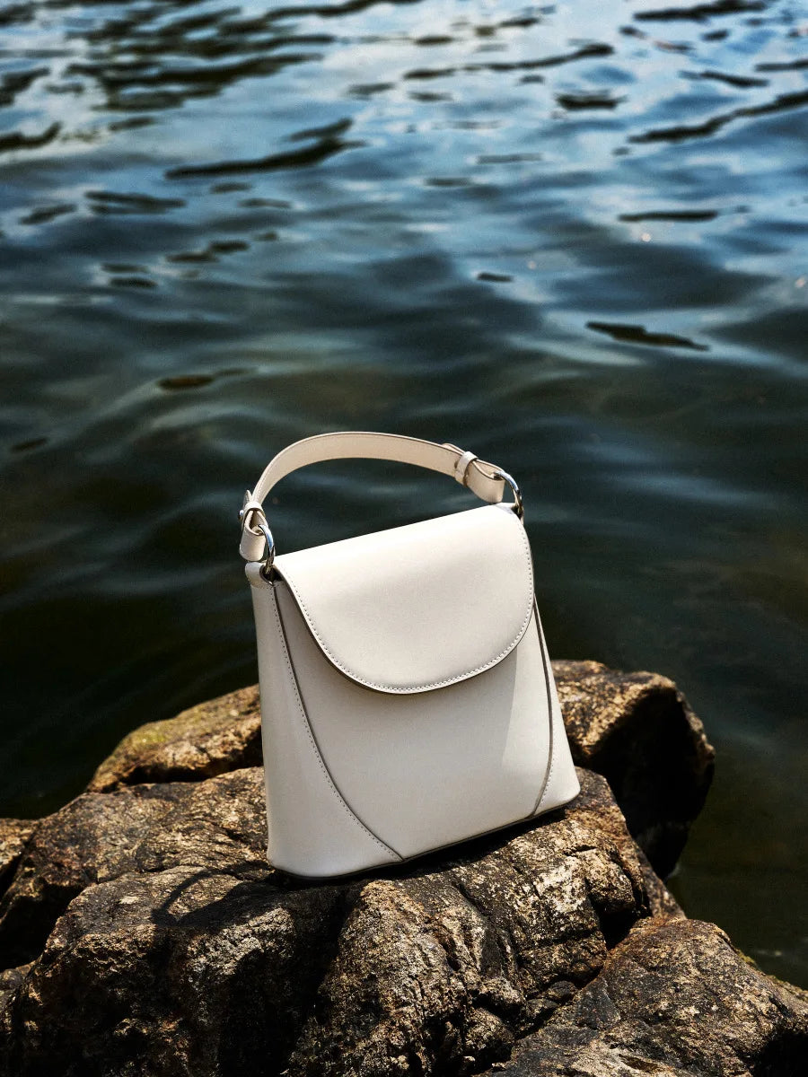 The Cordelia Genuine Leather Crossbody Baguette Bag