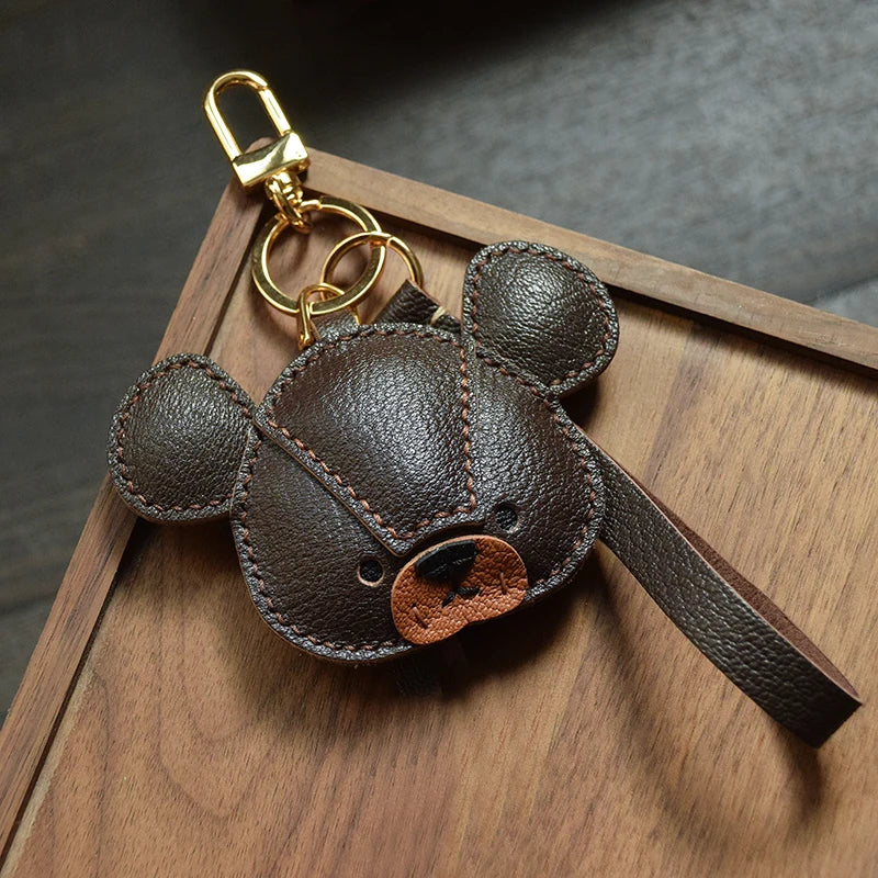 Handmade Genuine Leather Bear Bag Charms