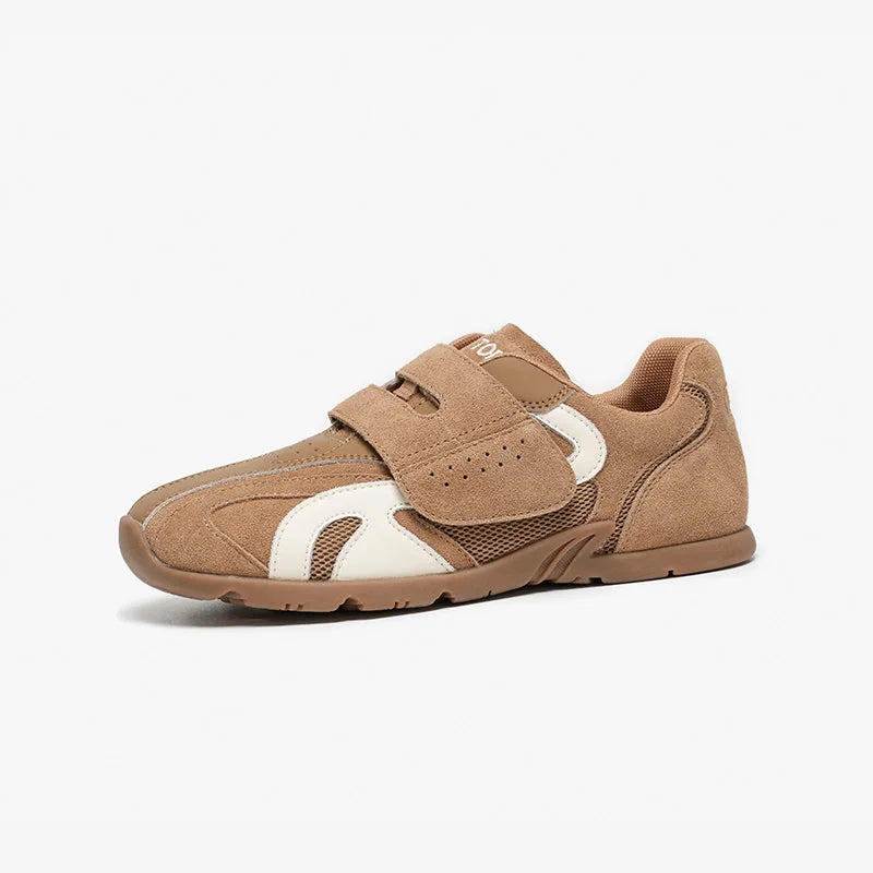 Cow Suede Hook Loop Mixed Color Round Toe Trainers
