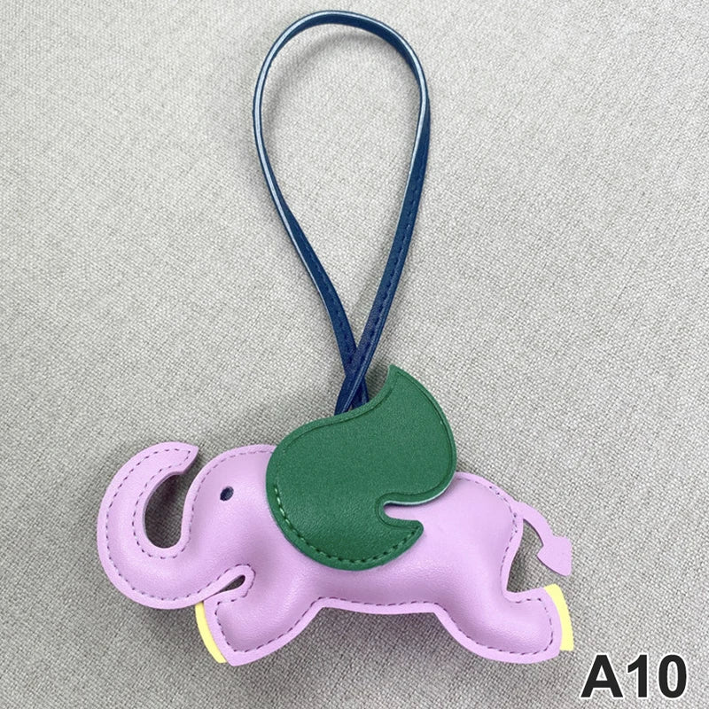 Trendy Designer PU Leather Wing Flying Elephant Hanger Keychain Pendant Decoration For Ladies Bag Charm Accessorie Ornament Gift