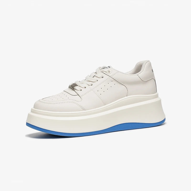 Round Toe Lace Up Platform Skate Sneakers