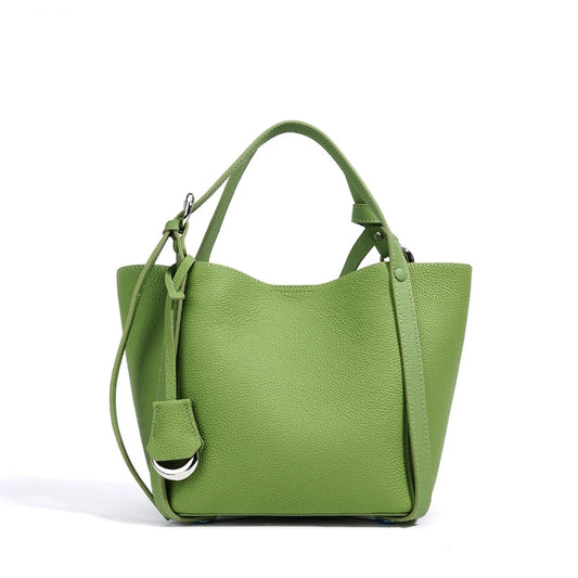 The Georgina Cowhide Leather Commuter Bucket Bag