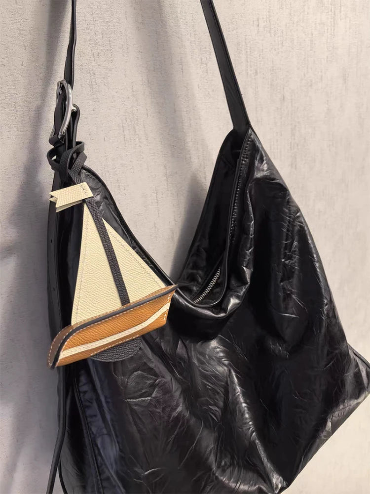 Sailboat Handmade Cowhide Bags Accessory