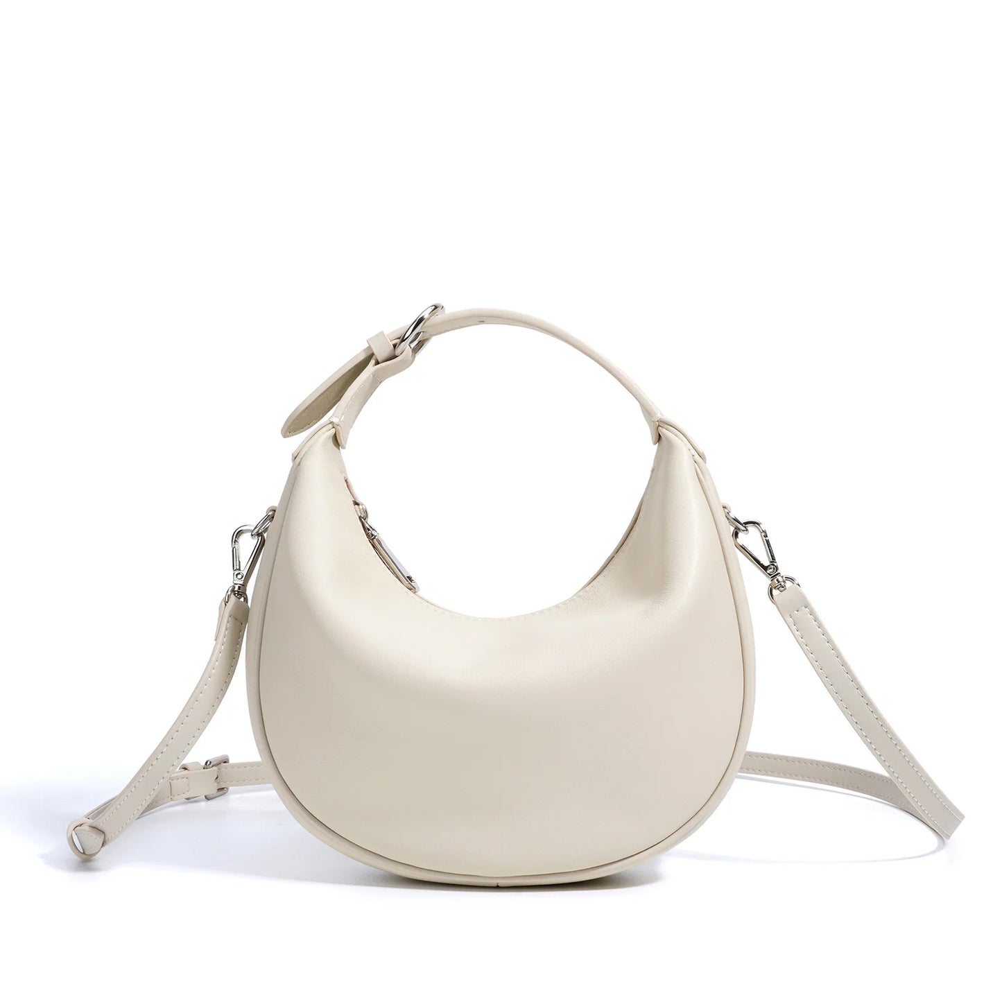 Lunar Top Grain Leather Crescent Crossbody Shoulder Bag
