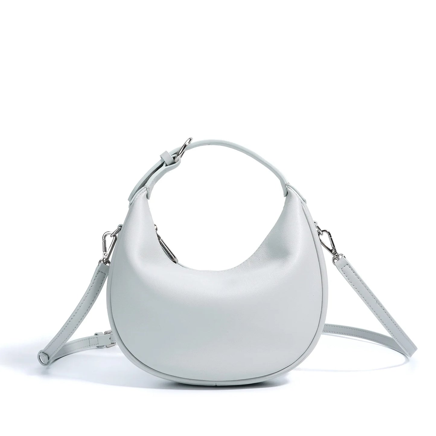 Lunar Top Grain Leather Crescent Crossbody Shoulder Bag