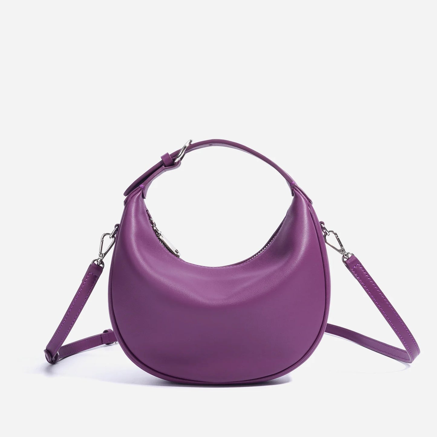 Lunar Top Grain Leather Crescent Crossbody Shoulder Bag