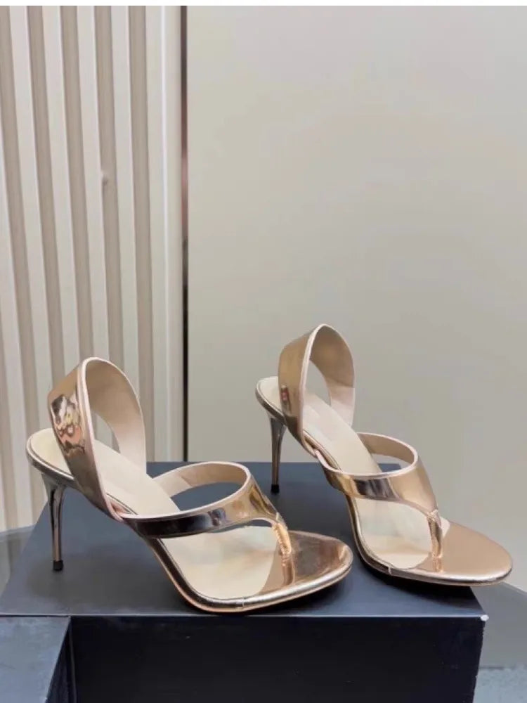 Double Closure Slip on High Heel Sandals