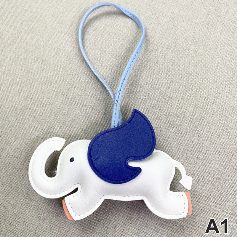 Trendy Designer PU Leather Wing Flying Elephant Hanger Keychain Pendant Decoration For Ladies Bag Charm Accessorie Ornament Gift