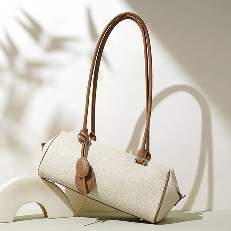 Juno Bloom Genuine Leather Minimalist Baguette Commuting Shoulder Bag