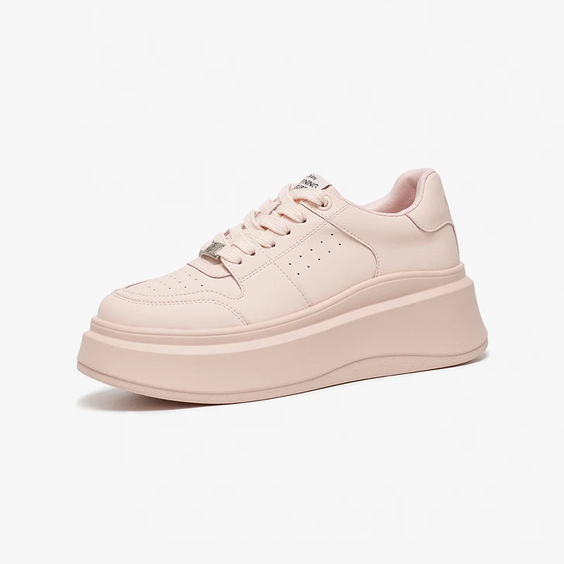 Round Toe Lace Up Platform Skate Sneakers