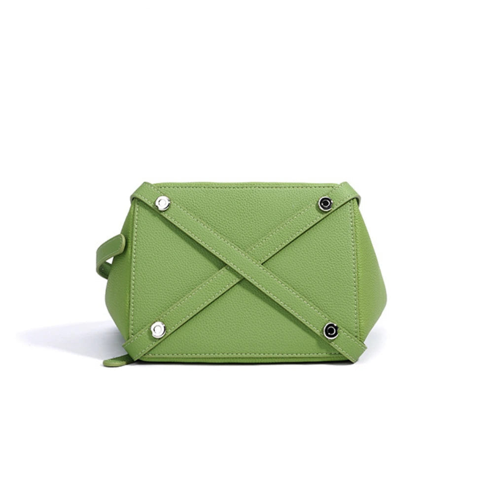 The Georgina Cowhide Leather Commuter Bucket Bag