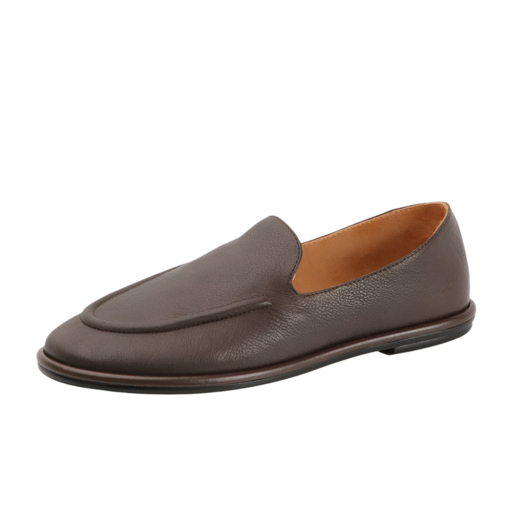 Genuine Leather Round Toe Loafers One Foot Slip-on Shoes Women