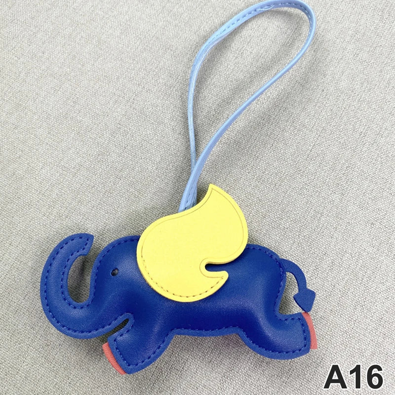 Trendy Designer PU Leather Wing Flying Elephant Hanger Keychain Pendant Decoration For Ladies Bag Charm Accessorie Ornament Gift