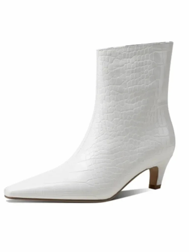 Low Heel Embroidered Multi Functional Women's Square Head Boots