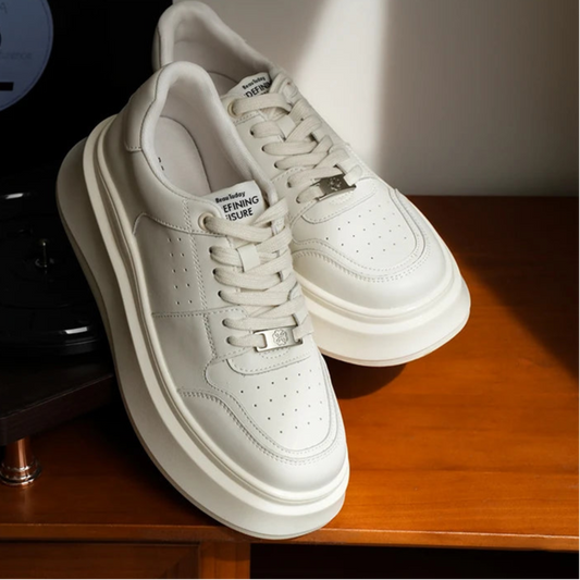 Round Toe Lace Up Platform Skate Sneakers