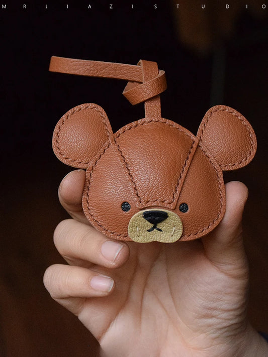 Handmade Genuine Leather Bear Bag Charms