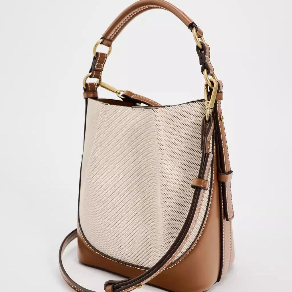 The Winona Wide Strap Bucket Bag Crossbody Shoulder Bag