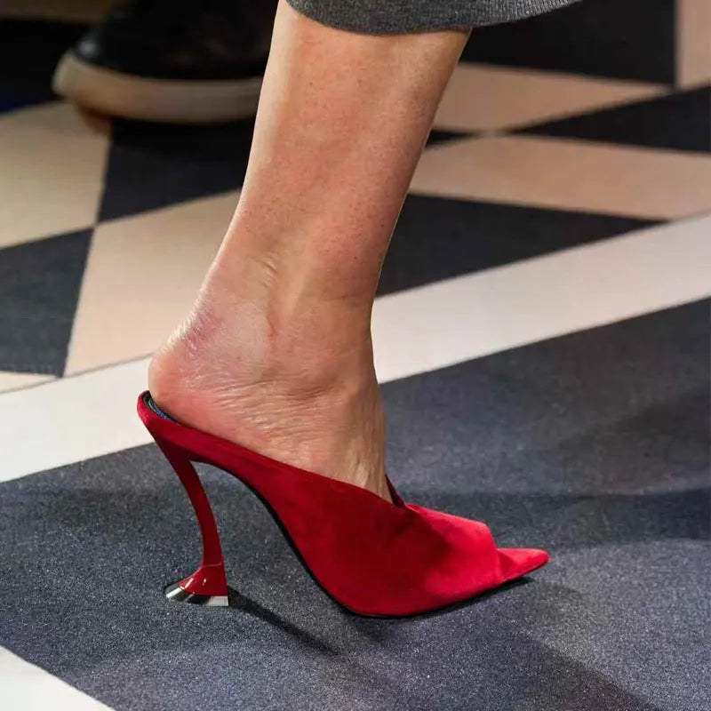 Slim High-heeled Pointed Fish Mouth High-heeled Sandals