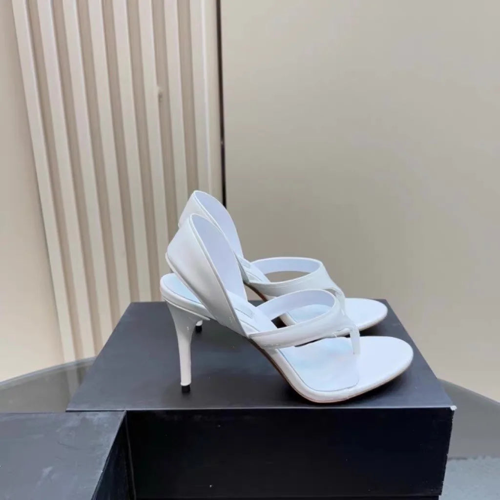 Double Closure Slip on High Heel Sandals