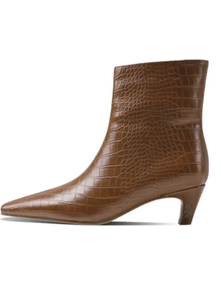Low Heel Embroidered Multi Functional Women's Square Head Boots