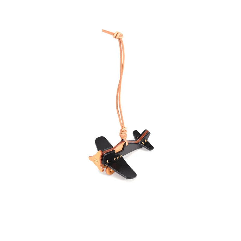 Genuine Top Grain Leather Airplane Bag Charm