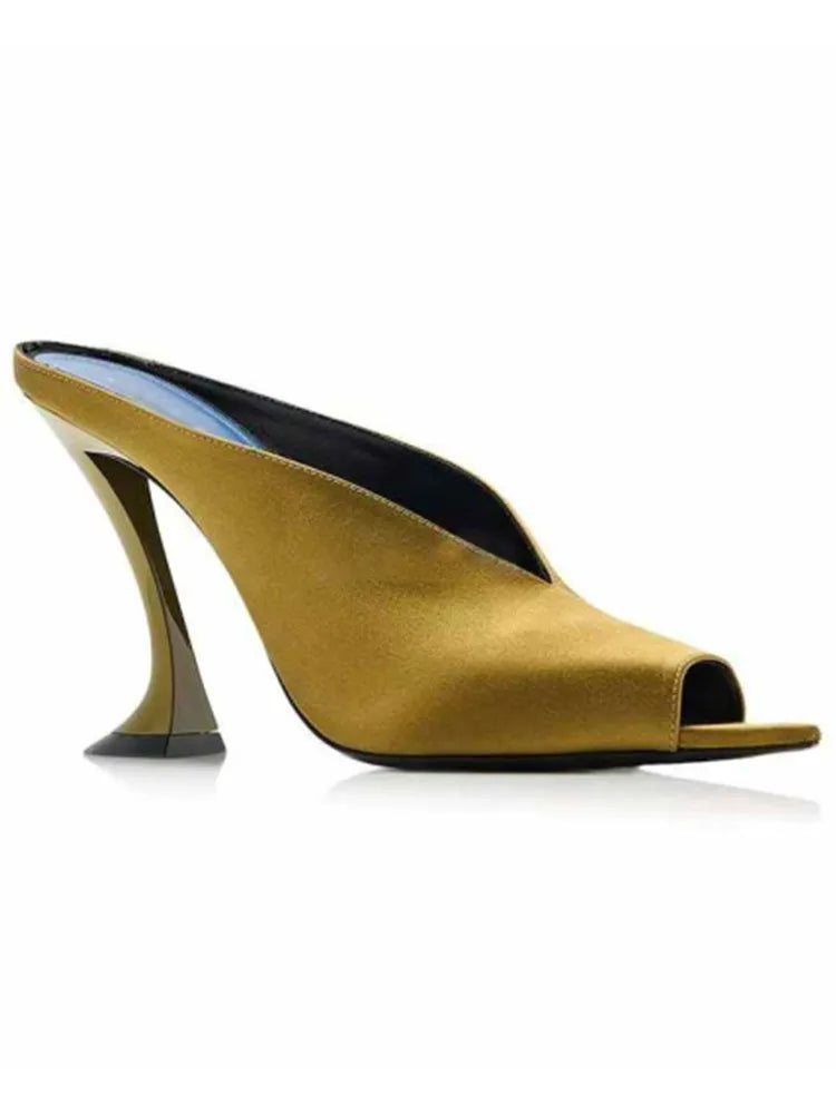 Slim High-heeled Pointed Fish Mouth High-heeled Sandals