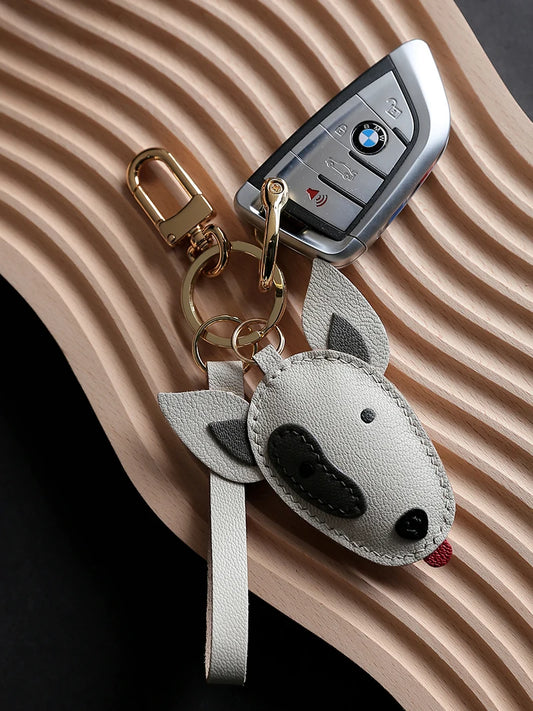 Genuine Leather Bull Terrier Bag Charm