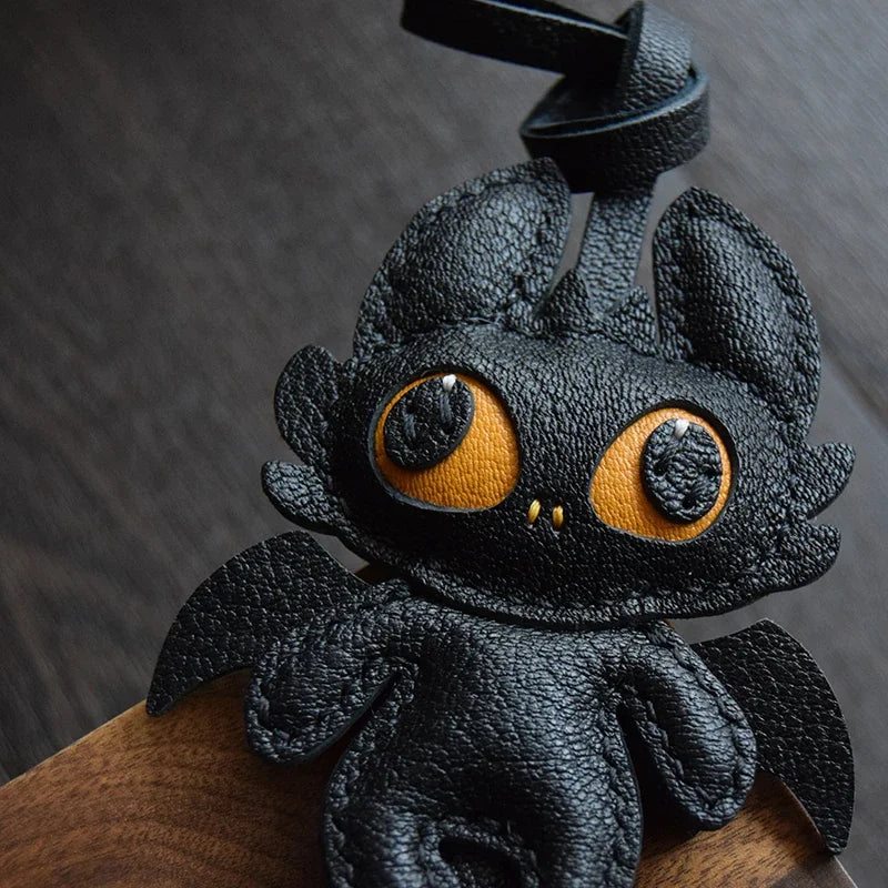 Handmade Leather Dragon Bag Charm