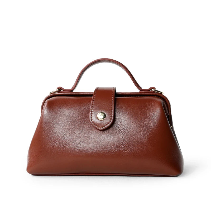 Elowen Leather Minimalist Doctor Messenger Bag