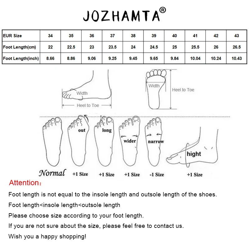 JOZHAMTA  Size 34-43 2025  Fashion High Heels Women Pumps Shoes News Real Leather Party Summer Pointed Toe Dress Wedge Shoes