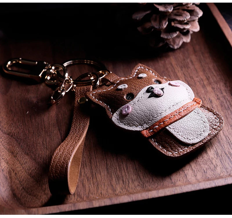 Genuine Leather Dog  Bag Charm