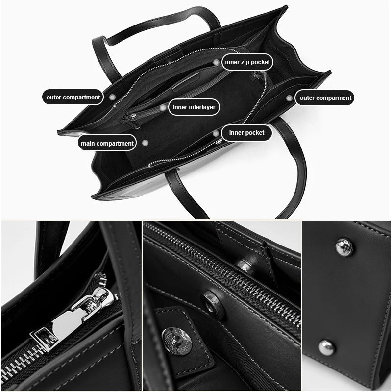 Jette Cowhide Split Leather Minimalist Shoulder Bag