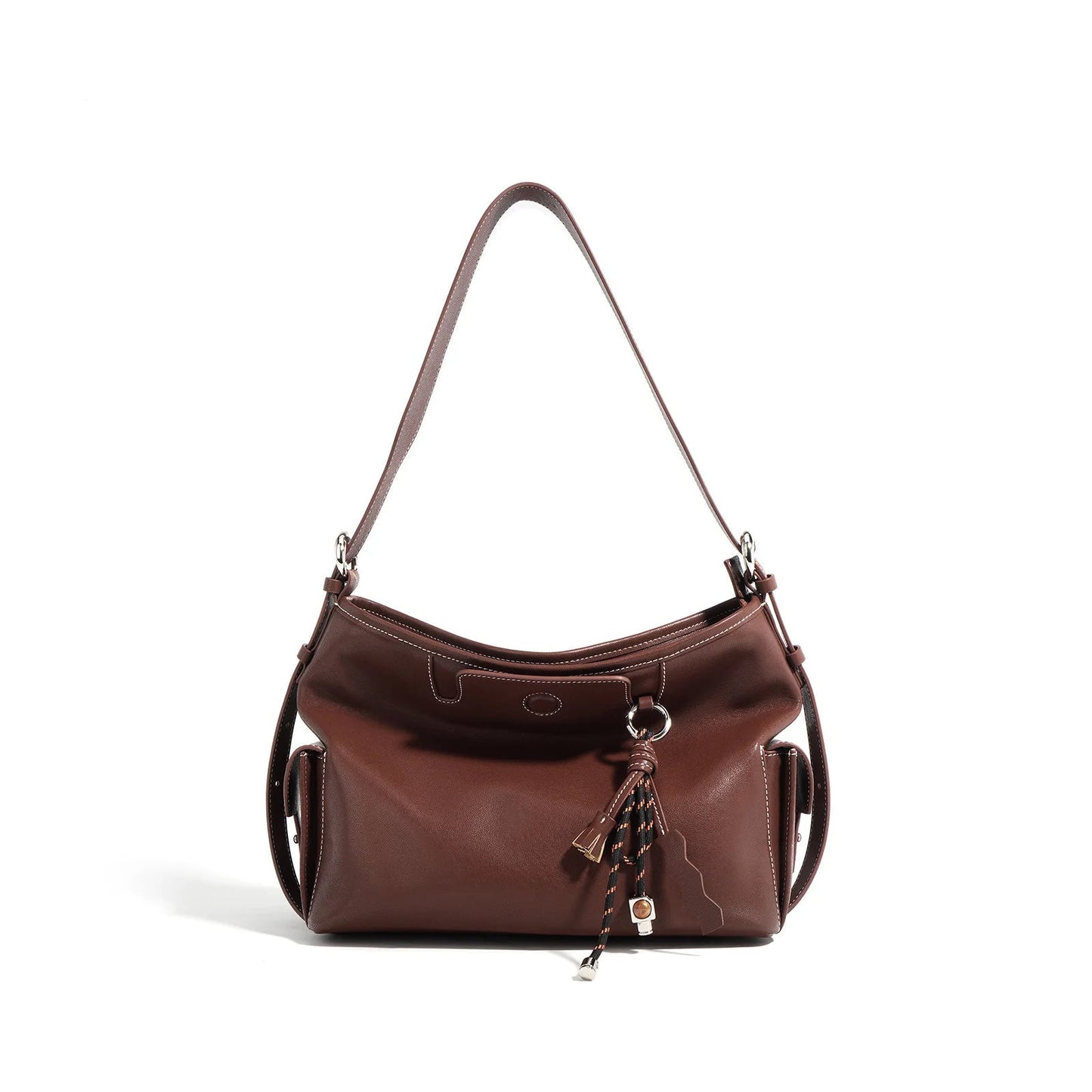 The Lavinia First Layer Cowhide Bucket Lazy Shoulder Bag