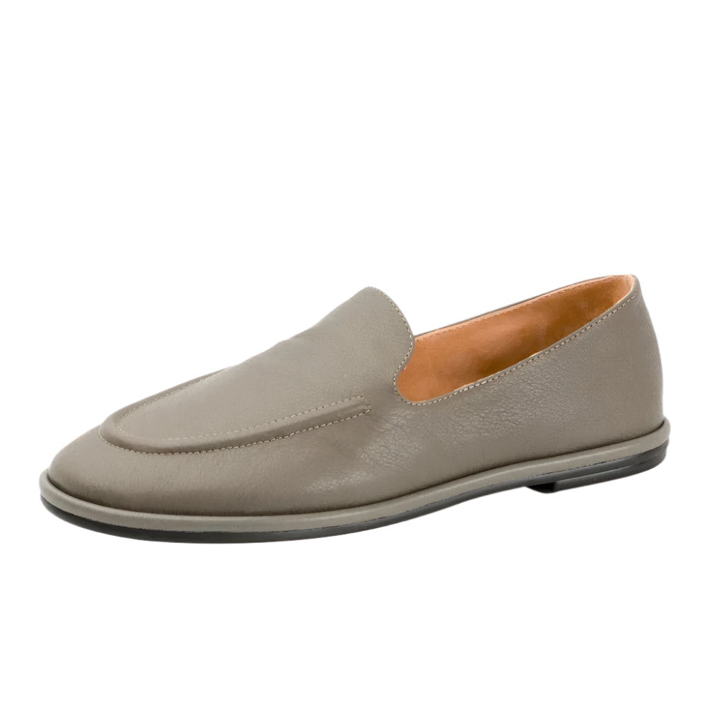 Genuine Leather Round Toe Loafers One Foot Slip-on Shoes Women