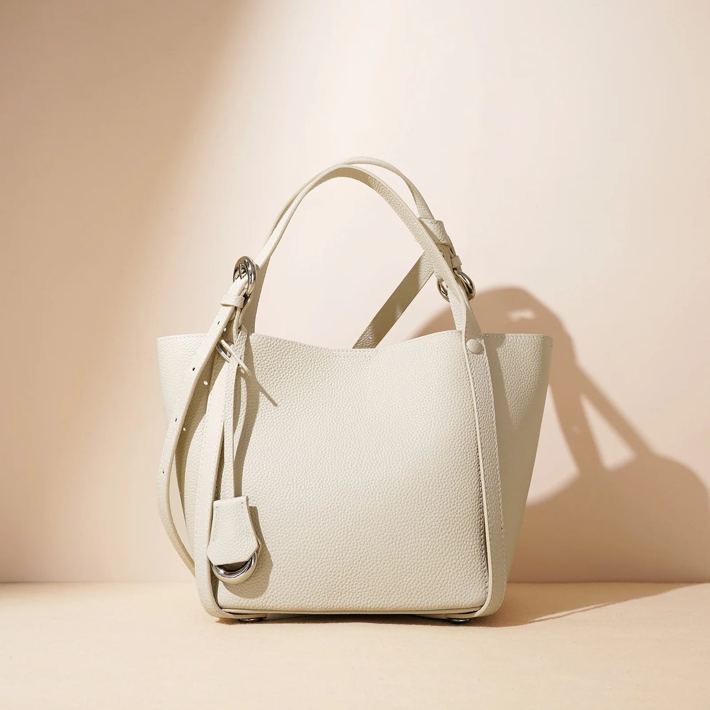 The Georgina Cowhide Leather Commuter Bucket Bag