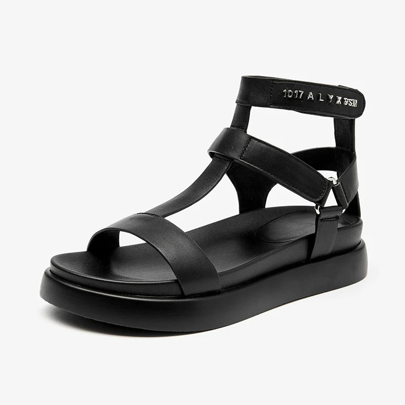 Cow Leather T-Strap Platform Gladiator Sandal