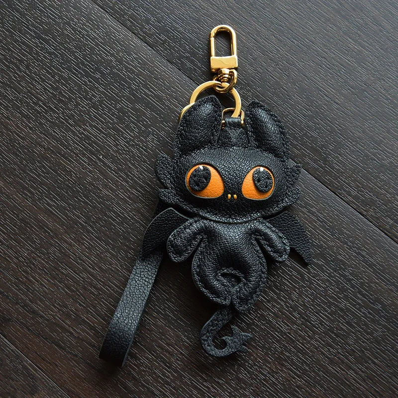 Handmade Leather Dragon Bag Charm