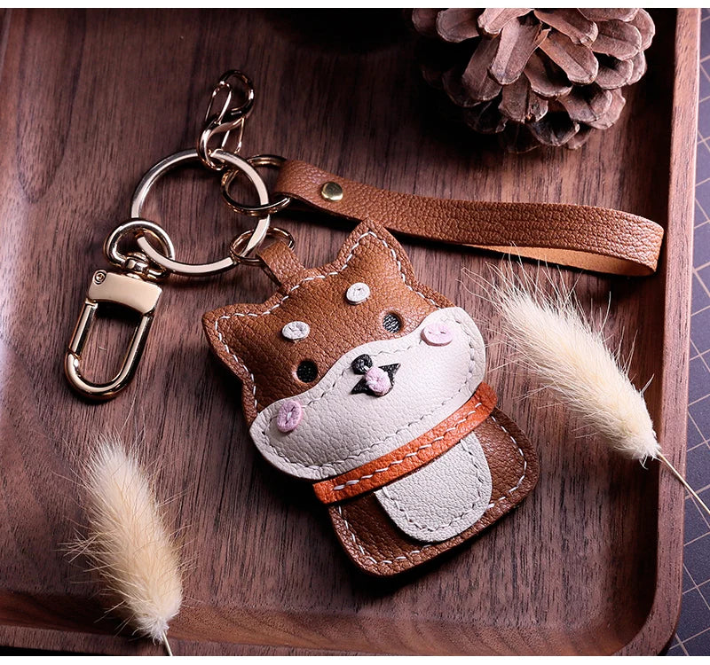 Genuine Leather Dog  Bag Charm