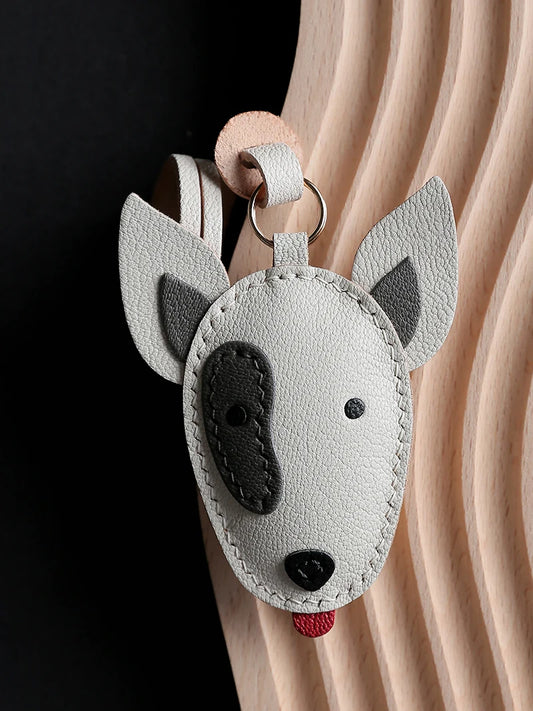 Genuine Leather Bull Terrier Bag Charm