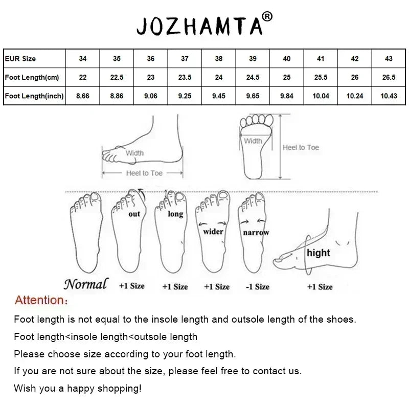 JOZHAMTA Size 34-40 Real Leather Ankle Boots For Women Stone Block High Heels Shoes Winter 2025  Fashion Office Lady Dress