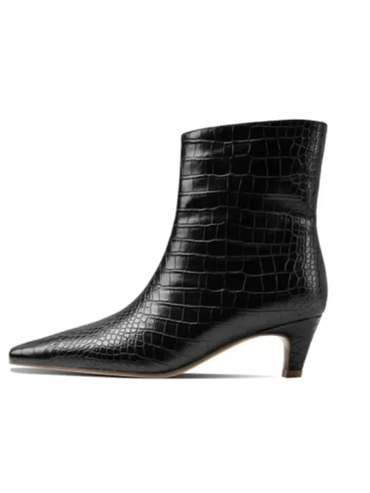 Low Heel Embroidered Multi Functional Women's Square Head Boots