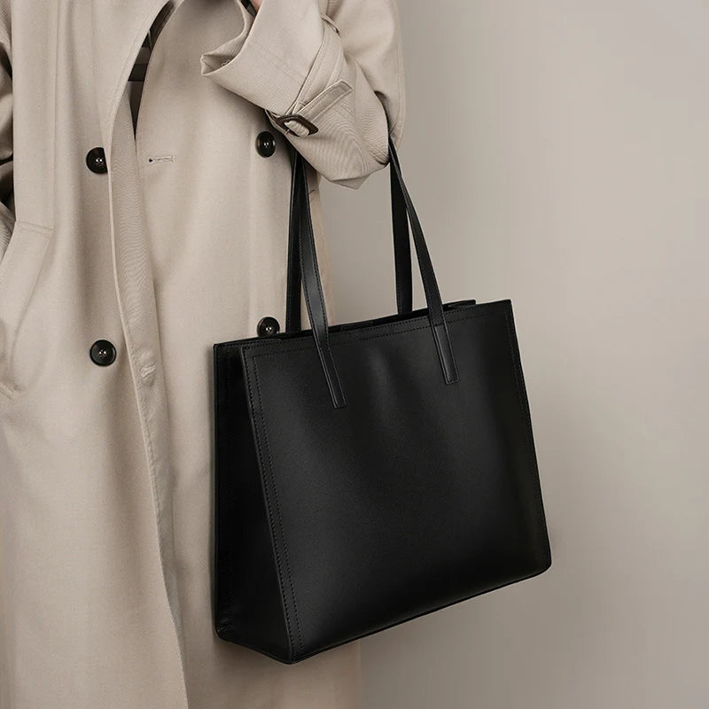 Jette Cowhide Split Leather Minimalist Shoulder Bag