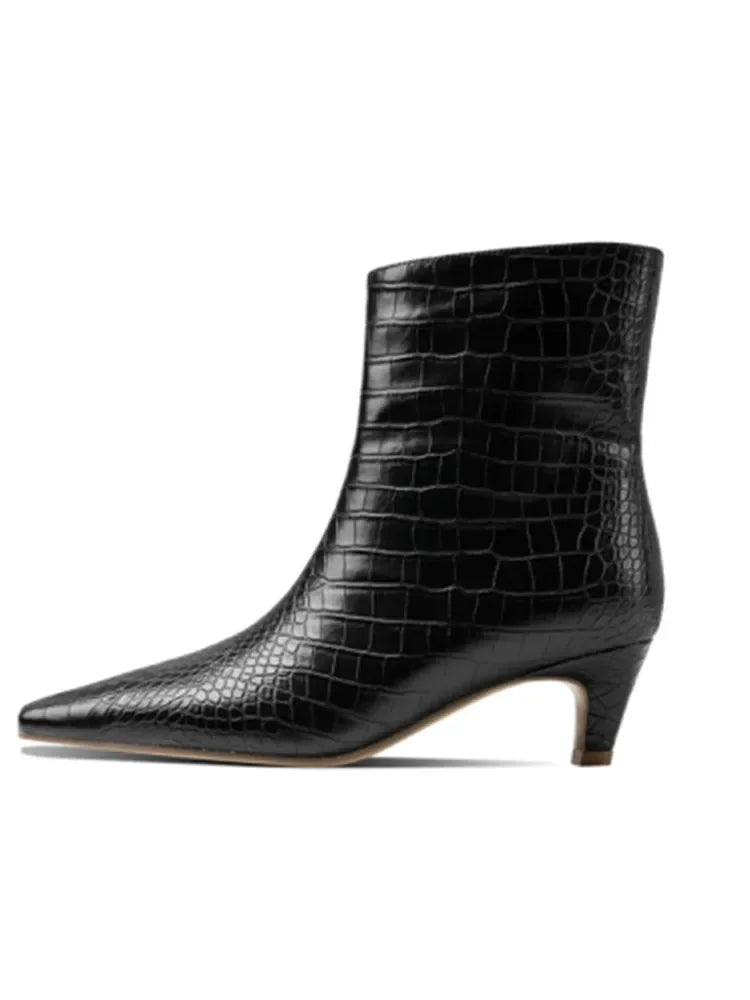 Low Heel  Pointed  Multi Functional Large Ankle Short Boots